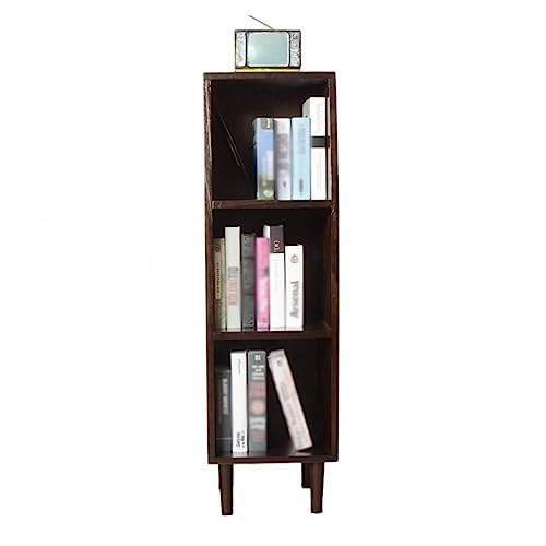 BinOxy 3-Tier Record Storage Shelf - Solid Wood Floor Standing CD Cabinet