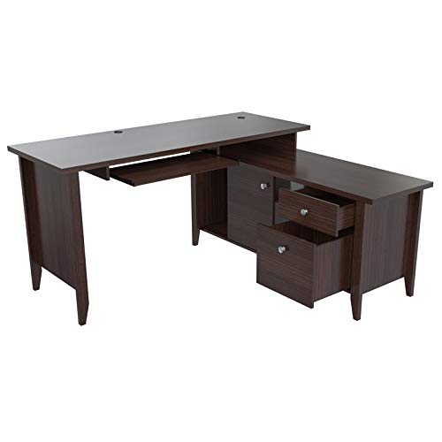 Inval ET-4315 L Shaped Computer Writing Desk, Brown