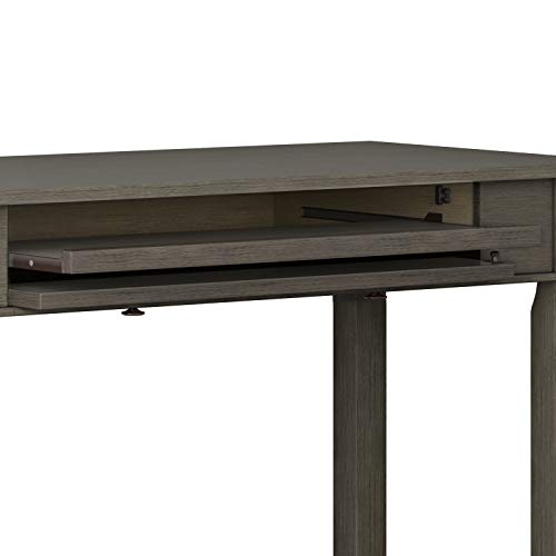 SIMPLIHOME Carlton SOLID WOOD Contemporary Modern 42 inch Wide Home Office Desk, Writing Table, Workstation, Study Table Furniture in Farmhouse Grey with 1 Drawer
