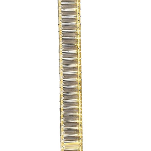 Benjara Lizy 62 Inch Floor Lamp with Crystal and LED Metal Frame, Nickel Finish