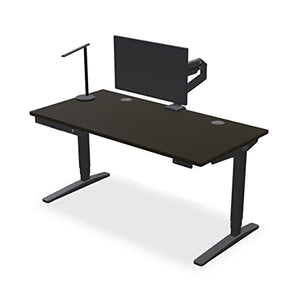 UPLIFTDESK Black Bamboo Standing Desk 80x30 inch 2-Leg V2 Adjustable C-Frame (Black)