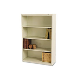 Tennsco B53PY 34-1/2 by 13-1/2 by 52-1/2-Inch Metal Bookcase with 4 Shelves, Putty, Champagne