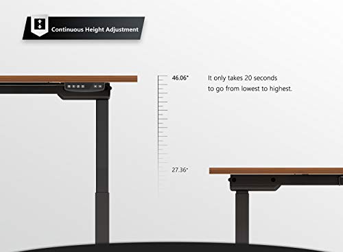 FEZIBO Height Adjustable Electric Standing Desk, 55 x 24 Inches Stand Up Table, Sit Stand Home Office Desk with Splice Board, Black Frame/Espresso Top