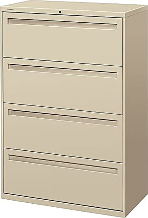 HON 784LL 700 Series Four-Drawer Lateral File Cabinet, 36w x 19-1/4d, Putty