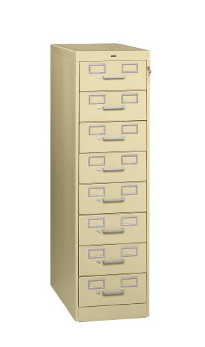 Tennsco CF-846 8 Drawer Card File, 15" x 52-51/128" x 28", Putty