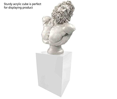 Marketing Holders 5 Sided Cube Pedestal 16”W x 18”H x 16”D Throne White Platform Art Collectible Display Stand Riser or Cover Models Memorabilia Dust Cover Glasses Trophies Business TradeShows Expos
