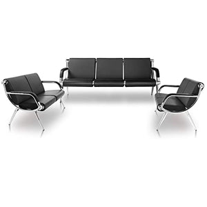Leadzm Waiting Room Chairs with Arms - PU Leather Lobby Bench Seating