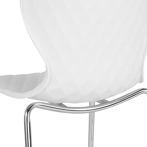 EMMA + OLIVER 4 Pack White Plastic Stack Chair