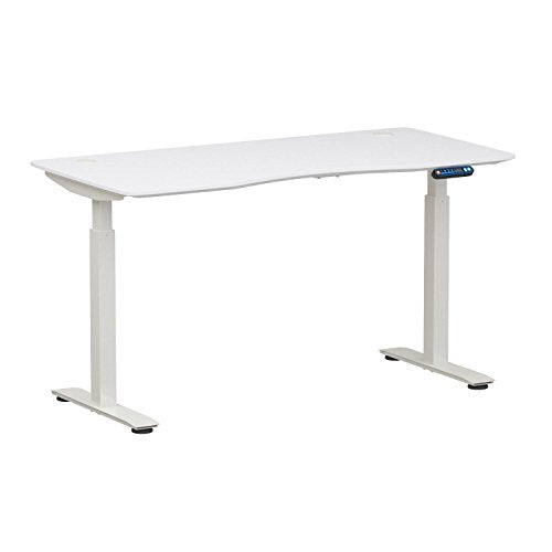 MotionWise SDD60W Manager Series Dual Motorized Rising Sit/Stand Desk for Home Or Office, Snow White