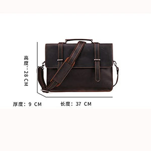 QWZYP Fashion Business Men's Handbag Retro Horizontal Briefcase Men's Bag Diagonal Bag Computer Bag (Color : A, Size : 37 * 28 * 9cm)