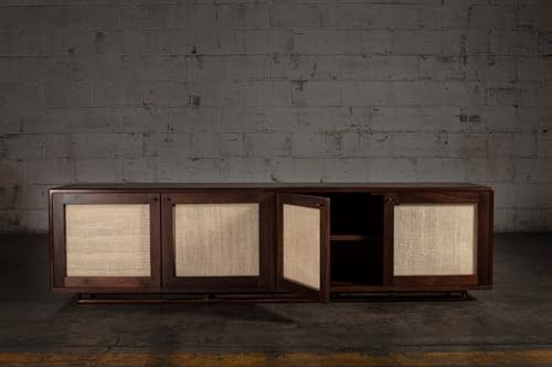 Lschool Contemporary Ixtle Walnut Finish Credenza