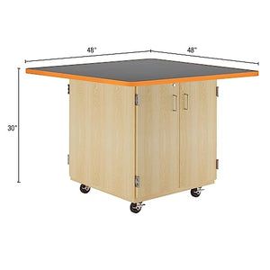 Diversified Woodcrafts Mobile Collaboration School Workstation, 48" x 48", Charcoal
