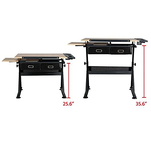 Height Adjustable Drafting Table Writing Desk Drawing Tiltable w/Stool Supplies Adjustable Desk Craft Table Drafting Table Office Furniture Drawing Supplies Desk Drawing Table