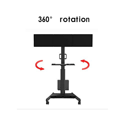 DADHI Monitor Bracket Rolling TV Stand Mobile TV Cart for 24-30 Inch Height Adjustment Lockable Caster Flat Panel LED LCD Plasma Screen Trade Show Multimedia Cart