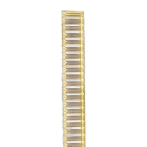 Benjara Lizy 62 Inch Floor Lamp with Crystal and LED Metal Frame, Nickel Finish