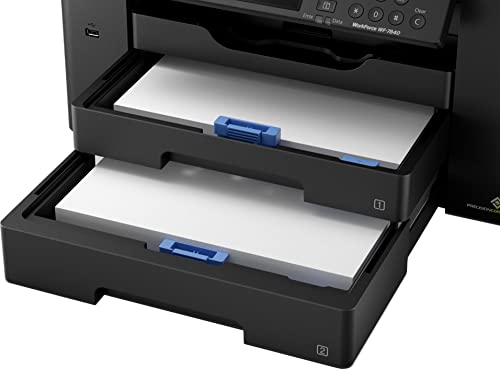 Epson Workforce Pro WF 78-Series Wireless All-in-One Inkjet Printer, Wide-Format Printing up to 13" x 19", Auto Duplex Print, Copy Scan Fax, Two 250-Sheet Trays, 50-Sheet ADF