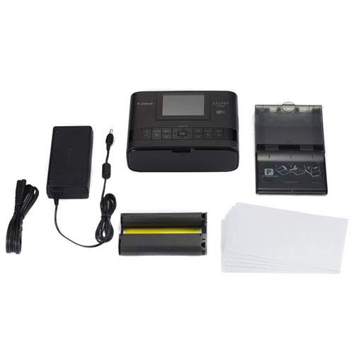 Canon SELPHY CP1300 Compact Wireless Photo Printer (Black) +Canon KP-108IN Color Ink and Paper Set +Photo4Less Cleaning Cloth - Deluxe Value Printer Bundle