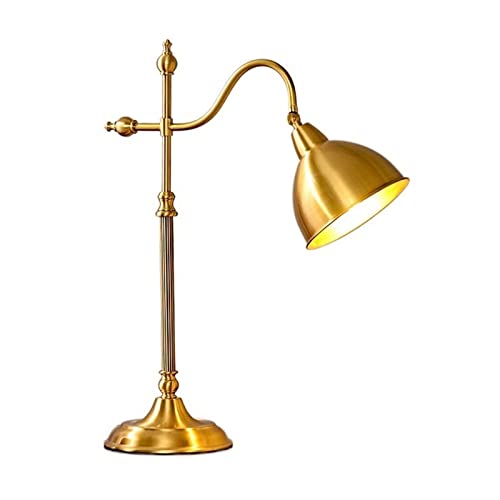 Copper Desk Lamp Retro Bedroom Bedside Lamp 58cm Vintage Nightstand Lamps