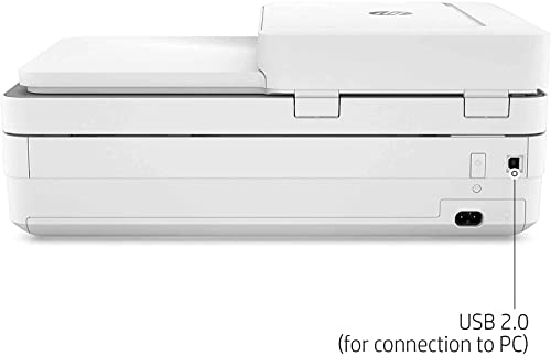 HP Envy 6458e All-in-One Wireless Color Inkjet Printer, Home Office, White - Print Copy Scan - 10 ppm, 4800 x 1200 dpi, Auto 2-Sided Printing, 35-Sheet ADF, Instant Ink Ready, Silmarils Printer Cable