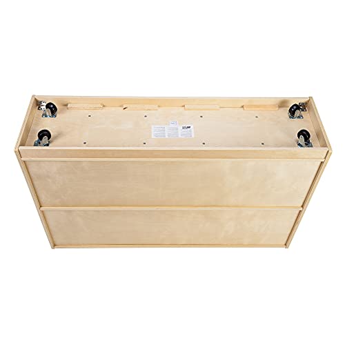 ECR4Kids Birch 20 Cubby Tray Cabinet, Kids Toy Storage Orgaznier with Rolling Casters, Hardwood Mobile Storage Cabinet for Classroom, Preschool and Homeschool Supplies