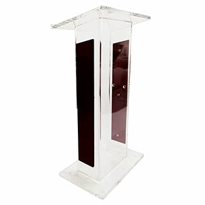 HAicom Clear Acrylic Vertical Podium Stand, 43.5" Tall - Floor-Standing Podium for Church, Office, School