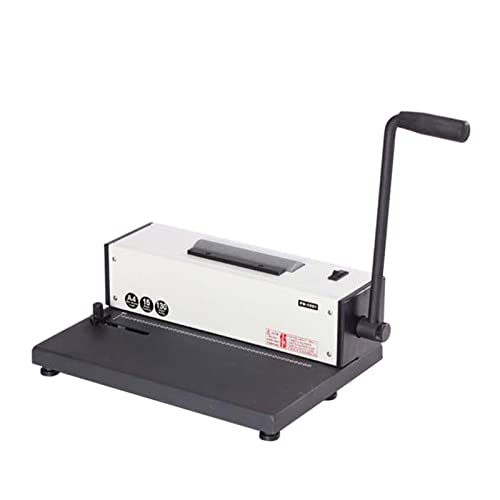 Binding Device, Comb & Spiral Binding Machine for A4 - Manual Round Hole & Electric Coil Insert - Adjustable Side Edge - Sturdy Metal Construction