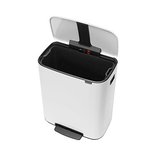 Brabantia Bo Large Step On Trash Can, White,211300