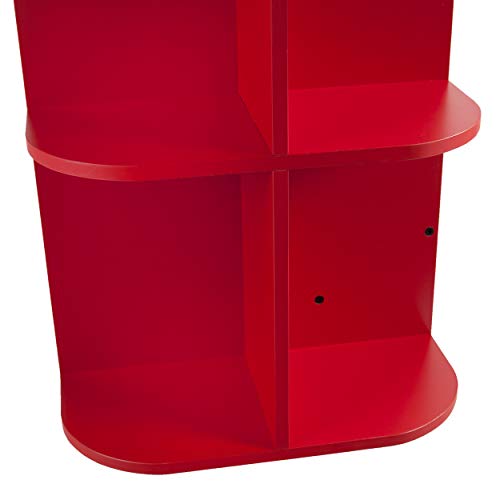 Southern Enterprises Expandable Rolling Sewing Station Craft Table, Red