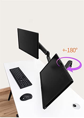 YFSDX Dual Monitor Holder Desktop Mount Bracket for 13 to 27 Inch LCD Screens Rotation & Tilt Gas Spring Arm Desk Stand Support