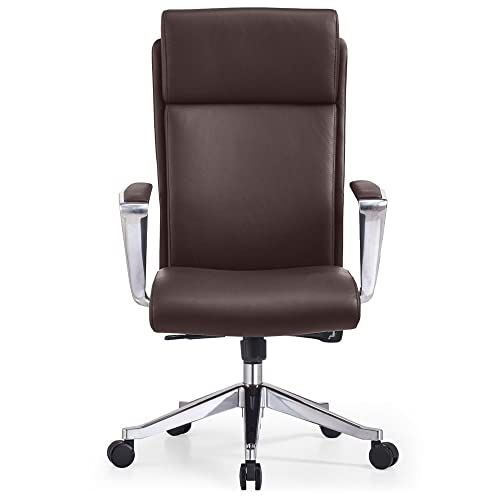 Zuri Furniture Draper Leather Executive Chair - Dark Brown