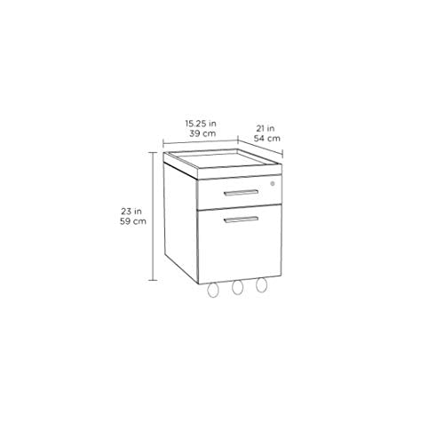 BDI Furniture Centro Mobile File Pedestal 6407 Satin White, Grey