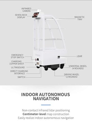 MIOBER Intelligent Food Delivery Trolley - Multi-Layer Automatic Robot Transfer