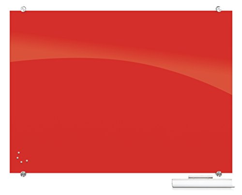 Best-Rite Visionary Colors Magnetic Glass Dry Erase Whiteboard, 3 x 4 Feet, Deep Red (83844-Red)