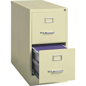 CommClad Hirsh Industries 2-Drawer Letter File Cabinet - Putty, 15"W x 26.5"D x 28.4"H, Model 14415