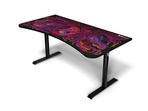 Arozzi Arena Special Edition Ultrawide Curved Gaming and Office Desk with Water-Resistant Desk Mat - Crawling Chaos