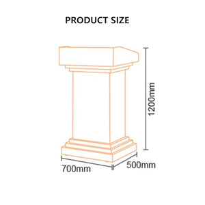 Yadlan Solid Wood White Podium Stand for Church with Tilted Desktop