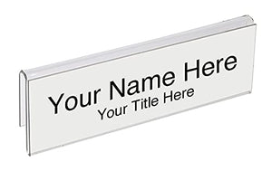 Glass Wall Name Plate Holders - Single Sided 8-1/2" Wide x 2-1/2" high (50 - PK, 3/4" Cubicle Wall) by Plastic Products Mfg.