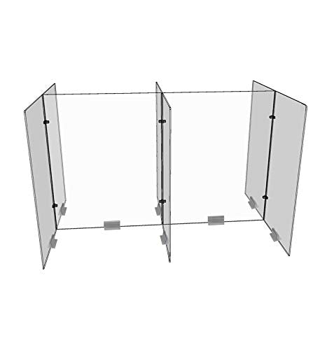Clear Acrylic/Plexiglass Table Divider Sneeze Guard for Schools, Cafeterias, Libraries, Cafés, Tables, University, Mask Free - Guards Students, Employees, Customers, People from Coughing and Sneezing