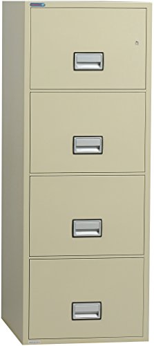 Phoenix Vertical 25 inch 4-Drawer Legal Fireproof File Cabinet with Water Seal - Putty