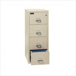 FireKing Fireproof 4-Drawer Vertical Letter File - Champagne Finish, Manipulation-Proof Comb. Lock