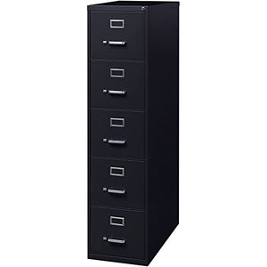 Hirsh Industries 5 Drawer Letter Width Vertical File Cabinet Black