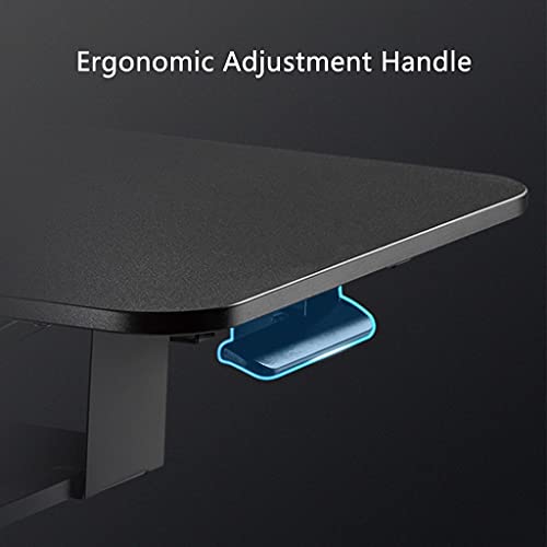 Standing Desk Converter Height Adjustable Desk Riser Sit Stand Office Desk Workstation for Dual Monitor Gas Spring Lift Black