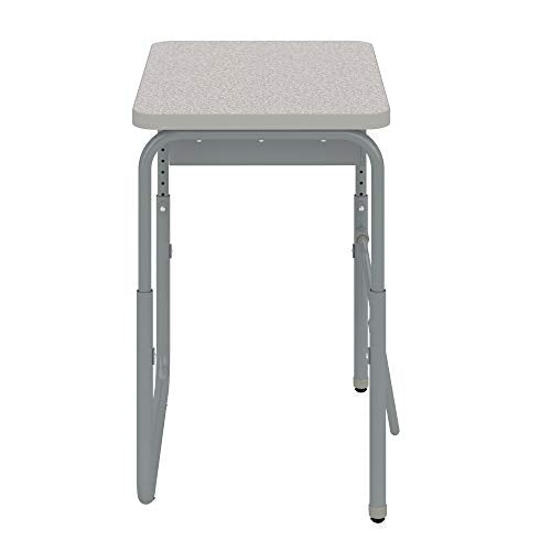 Safco AlphaBetter 2.0 Student Desk with Swinging Footrest Bar, Sit to Stand, 22"-30", Pebble Gray