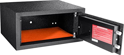 BARSKA AX12476 Quick Access Keypad Biometric Fingerprint Security Safe Box 0.46 Cubic Ft, Black .46CF