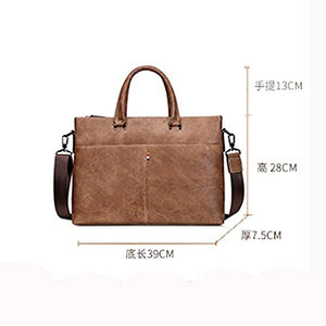 XZJJZ 1pcs Business Men's Briefcase Retro Men's Bag Large Capacity Laptop Bag Shoulder Bag (Color : C, Size : 28 * 7 * 39cm)