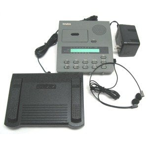 Refurbished Dictaphone Model 3750 Micro Size Cassette Tape Transcriber with New Headset, Foot Pedal & Power Supply
