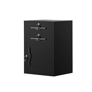 None Fireproof Metal File Cabinet with Lockable Compartment - 45" x 40" x 6