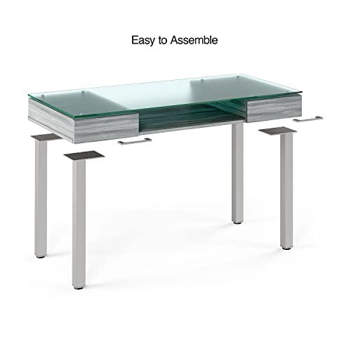 Union & Scale Un56948 Prestige 47 Glass Writing Desk, Gray (Un56948)