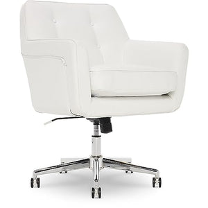 Serta Ergonomic Home Office Chair with Memory Foam Cushioning - White