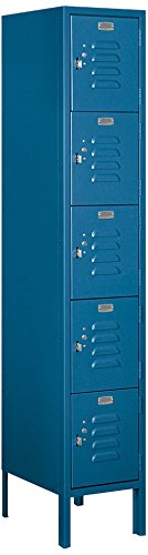 Salsbury Industries 65155BL-U Five Tier Box Style 12-Inch Wide 5-Feet High 15-Inch Deep Unassembled Standard Metal Locker, Blue